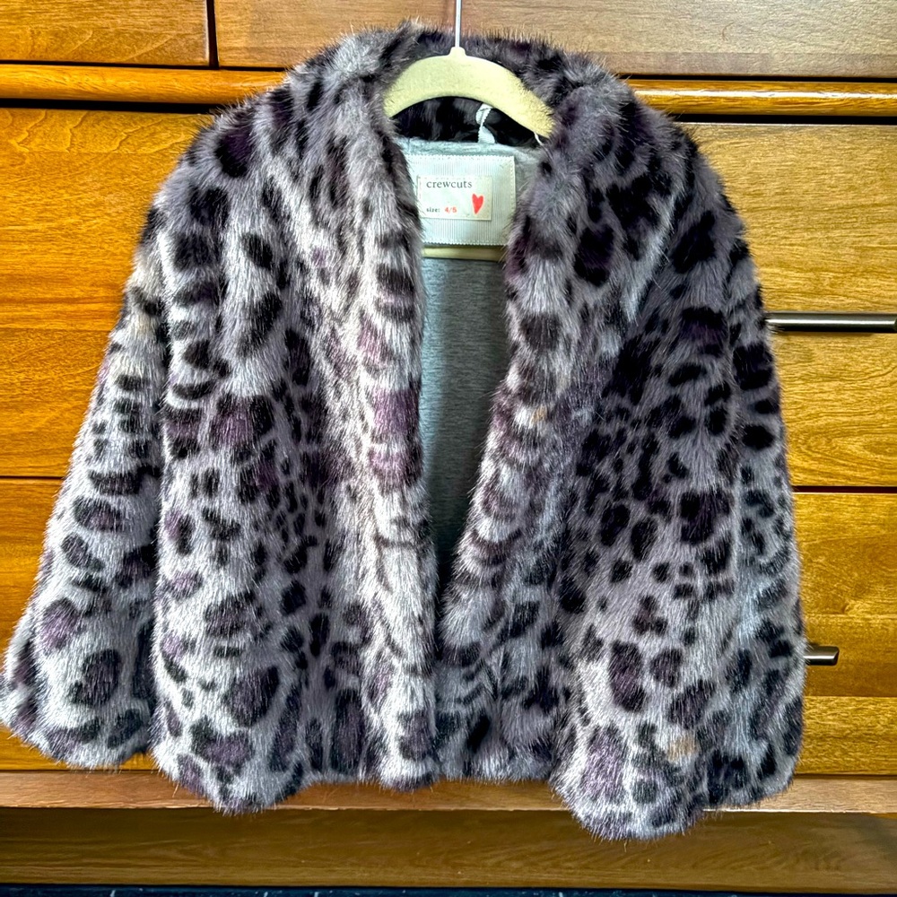 Crewcuts Girl’s leopard print jacket. Size 4-5